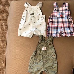 Lot of 3 Newborn Carters Overall Shorts